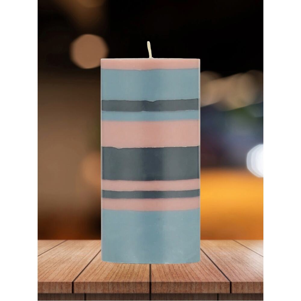 NEW! British Colour Standard Old Rose, Indigo & Pompadour Eco Pillar Candle 6” - Picture 2 of 7